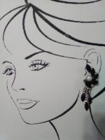 VINTAGE FASHION CLIP EARRINGS BLACK MARQUIS GEMS, PEARL & RHINESTONE CHANDELIERS