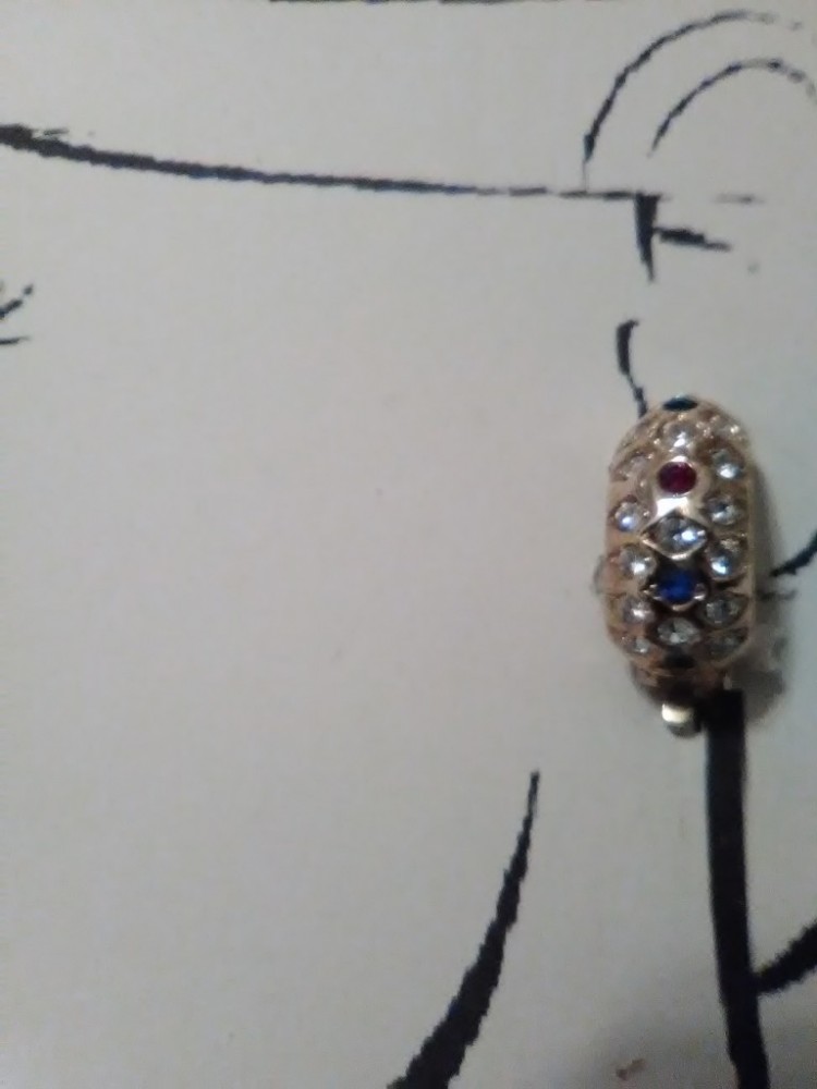 VINTAGE FASHION CLIP EARRINGS GOLDEN 1/2 HOOP PAVE FAUX RUBY EMERALD SAPPHIRE