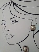 VINTAGE-GOLDEN-BLACK-ENAMEL-FAUX-MABE-PEARL-NECKLACE-ENHANCER-EARRINGS-1