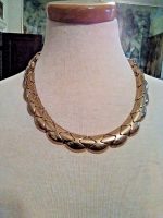 VINTAGE-GOLDEN-CHOKER-NECKLACE-GEOMETRIC-DIAMOND-TILE-SHAPED-LINKS-1
