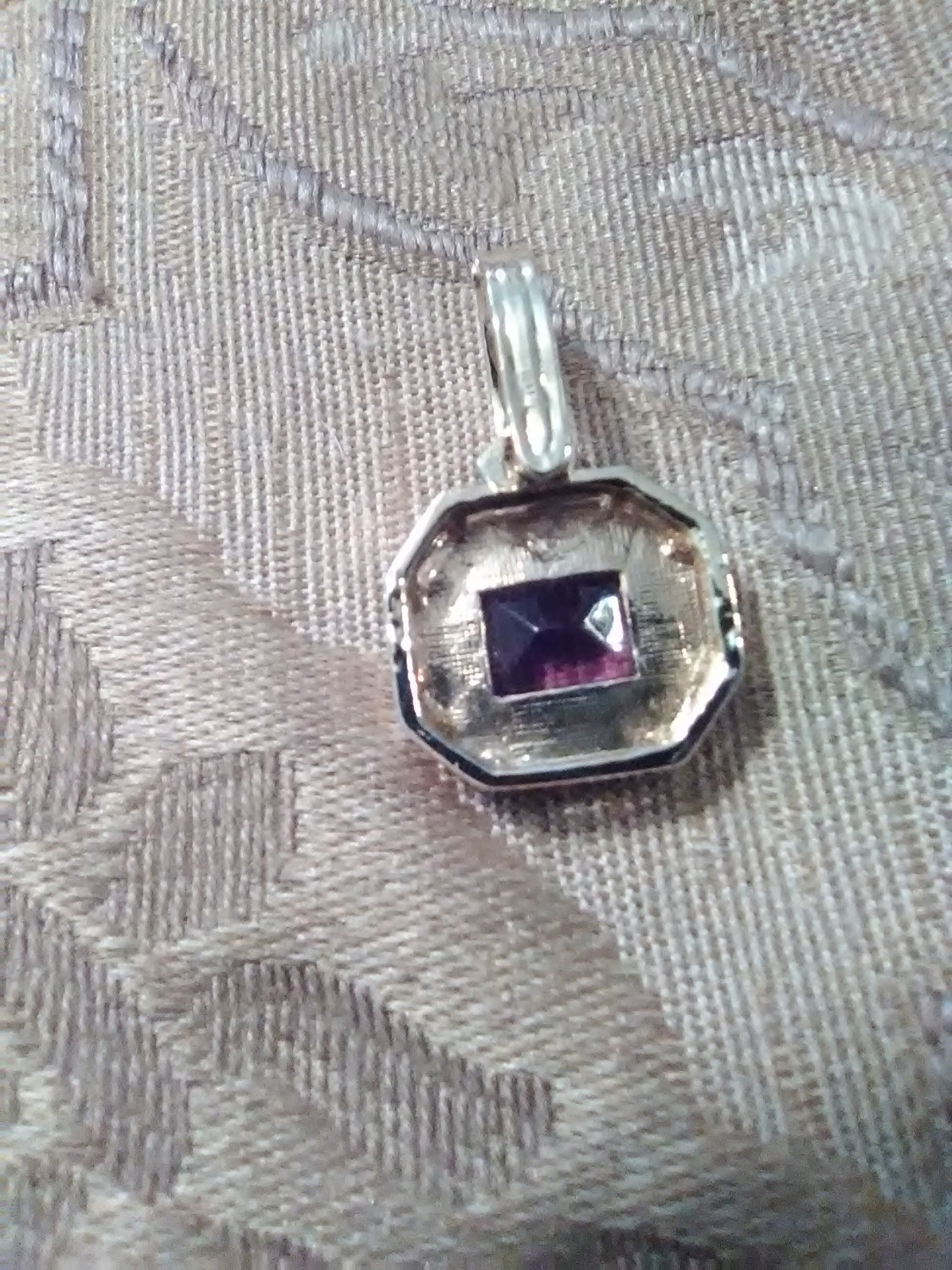 VINTAGE-NECKLACE-CLIP-ON-GOLDEN-SLIDE-ENHANCER-FAUX-AMETHYST-IN-PAVE-SETTING-2