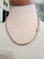 VINTAGE-NECKLACE-GOLDEN-CHAIN-STYLE-CHOKER-W-MAGNETIC-CATCH-2