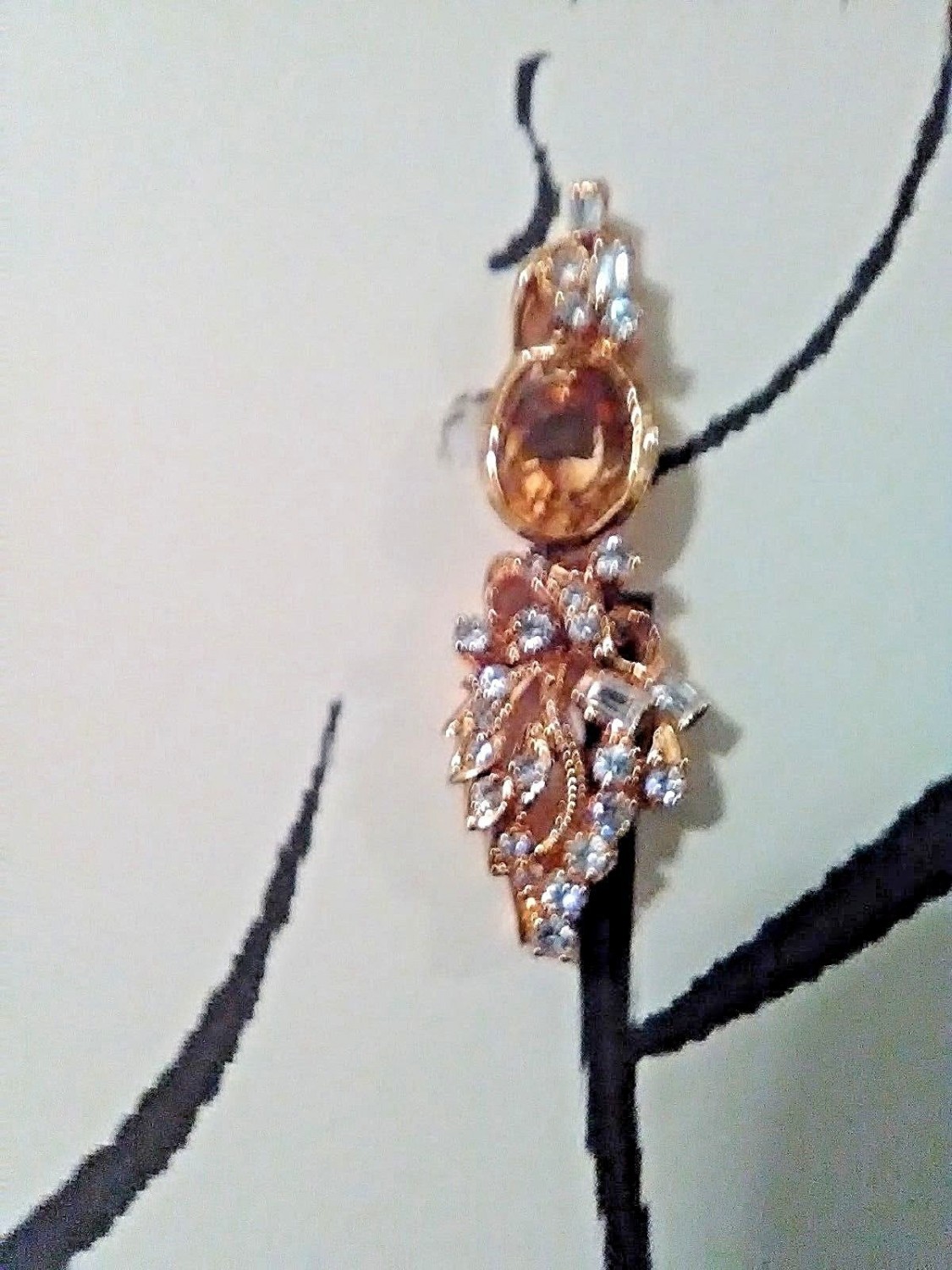 VINTAGE-NECKLACE-SET-GOLDEN-CITRINE-ACCENTED-DELICATE-SETTING-EARRINGS-8