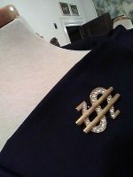 Vintage-Golden-Pin-Brooch-Pair-2-Pins-Rhinestone-Dollar-sign
