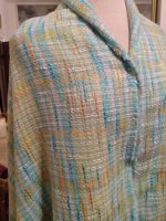 4yds-FABULOUS-TURQUOISE-GREEN-MULTICOLOR-METALLIC-TWEED-CHI-CHI-DESIGNER-FABRIC-2