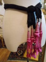 Black thread Hot pink tassel belt 1
