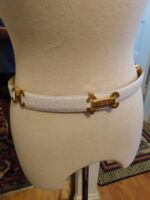 FRENCH WHITE OSTRITCH STAMPED LEATHET BELT