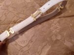 FRENCH WHITE OSTRITCH STAMPED LEATHET BELT 7