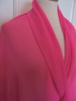 6yds HOT PINK PURE SILK DOUBLE GEORGETTE CREPE TRANSLUCENT FLUID FABRIC
